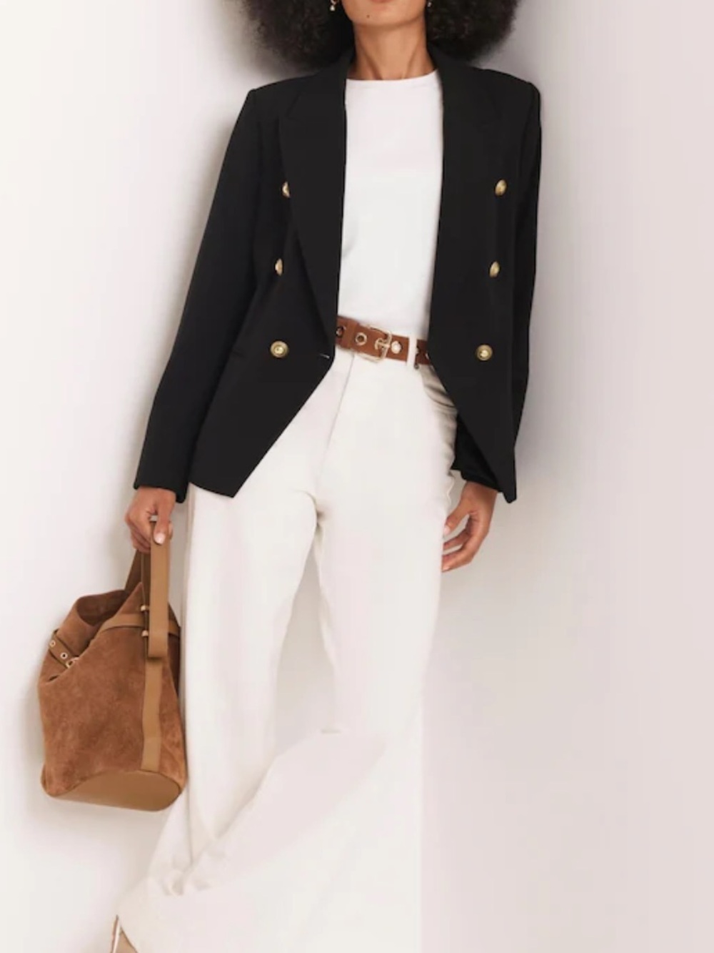 Mint Velvet Black Double Breasted Blazer Size 16